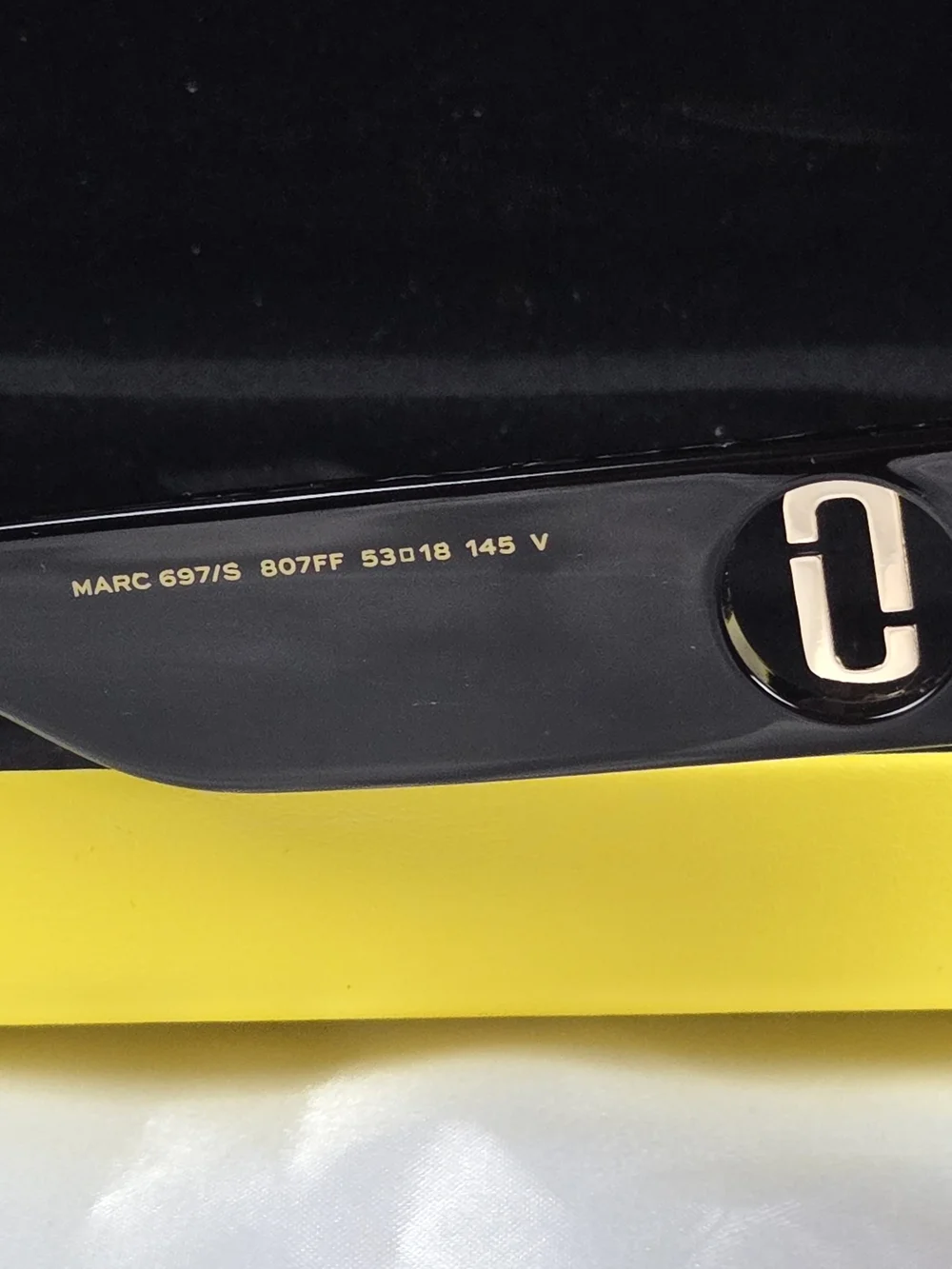 Marc Jacobs Black Cat-Eye Sunglasses with Gold Logo New